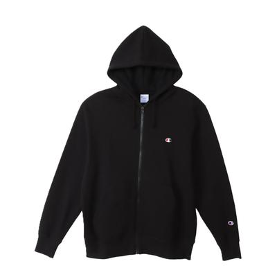 Moletom com Capuz de Manga Comprida Champion Algodão USA com Logotipo Bordado e Moletom com Zíper C3-W104Z-090-M