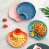 Kitchen Breakfast French Fries Plate With Seasoning Sub-Grid Household Snack Dry Fruit Plate Children Cute Table Spit Bone Plate