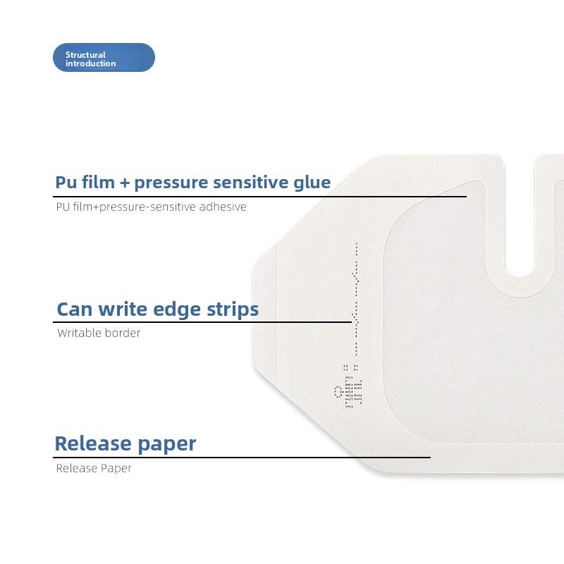 PU Transparent Visual Water Barrier Dressing Sticker Octagonal Invisible Fit Catheter Fixed Application Film Indwelling Patch