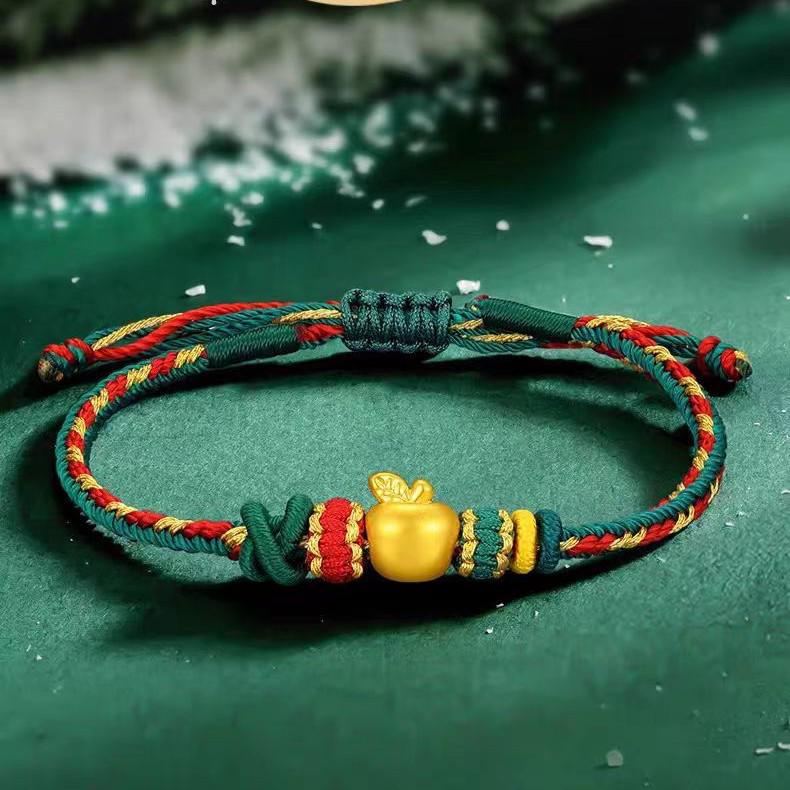 Вьетнамский Песочный Золотой Рождественская Елка Снежинка Браслет - Ручной Плетения Праздничная Ручная Веревка