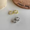 Golden Silver Color Bow Knot Hoops for Girls Small Ear Cuff Earrings Trendy Sweet Round Circle Cute Earrings Fashion Jewelry