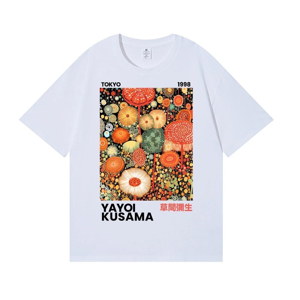 Yayoi Kusama T-shirt Japanese Artist Pop Art Polka Dot Pumpkin Infinity Mirrors Crewneck Casual Streetwear Y2k 2026 Summer Tees
