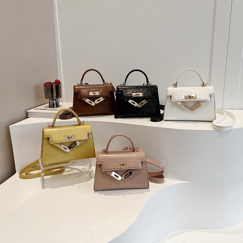 Spring New High-end High-gloss Stone Pattern Portable Single Shoulder Oblique Span Trendy Women's Bag