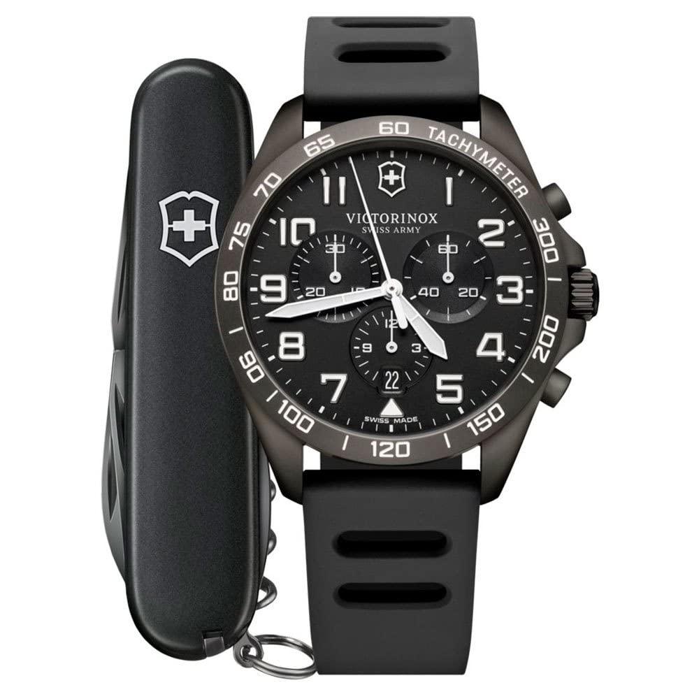 

VICTORINOX FIELDFORCE SPORT CHRONO Black Edition Watch Gift Quartz Movement (241926.1) - - - Multi-Tool чорний