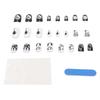 24 Pieces Press On Nails with Sticker Black Scary Detachable Short False Nail Set for Holiday