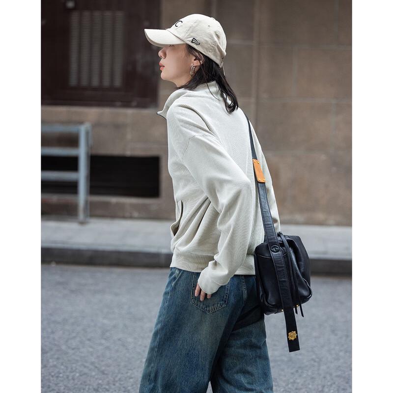 Demana Relaxed Fit Half-Zip Stand-Collar Sweatshirt