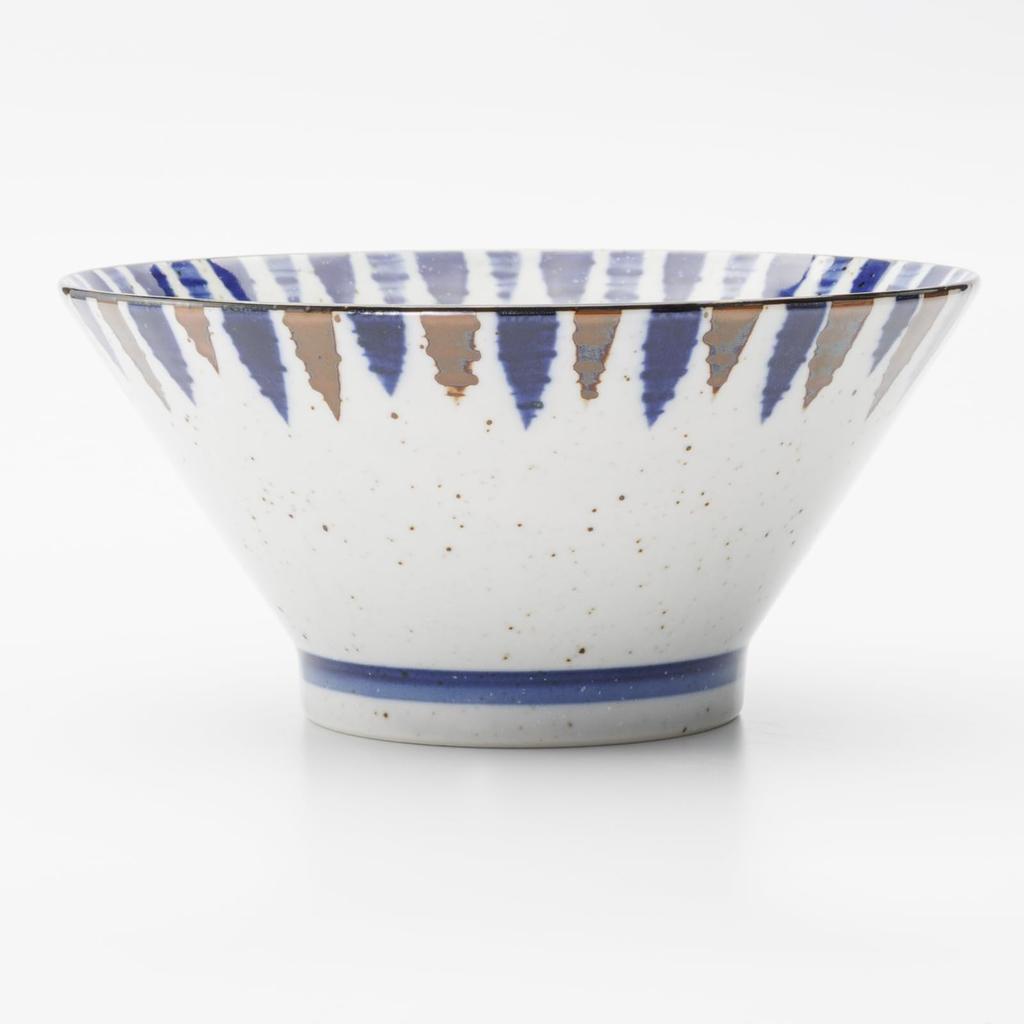 Mino-Keramikgeschirr beinhaltet Reis und Nudeln ca. 19 cm Mikrowellen- und spülmaschinenfest hergestellt in Produktnummer 564609 "Fuchi Tokusa" Set, Paar,