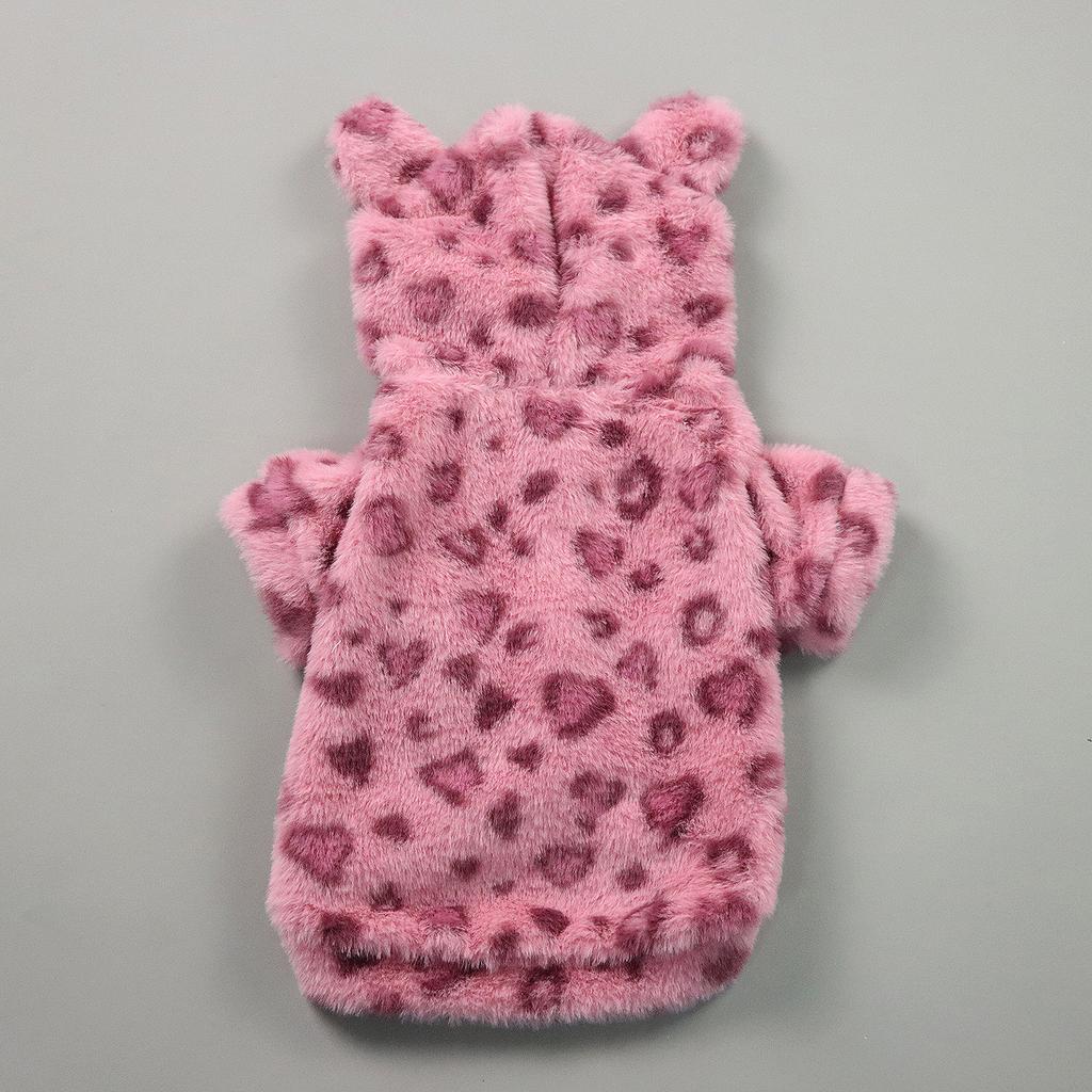 Haustier Warme Kleidung für Hund Katze Welpe Jacke mit Niedlicher Ohrenmütze Flauschiger Mantel Sweatshirt Hundekostüm Outfits für Kleine Mittlere Hund fo