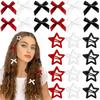 10/24 Peças Grampos de Cabelo para Menina Decoração de Laço Presilhas de Cabelo de Cetim Grampos de Cabelo em Forma de Estrela Ferramenta para Cabelo Longo Curto Cacheado Trançado Acessórios de Cabelo
