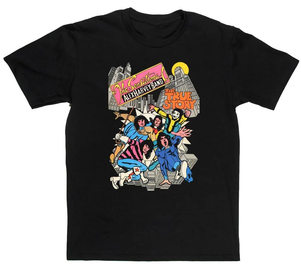 Vtg The Sensational Alex Harvey Band Cotton Black Full Size Unisex Shirt XXXL