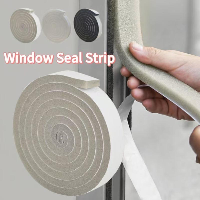 2-6pcs Self-Adhesive Sponge Foam Insulation Tape Door Window Sealing Strip Weather Stripping Soundproof Windproof Dustproof Seal