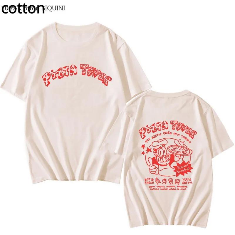 

Anime Pizza Tower T Shirt Vintage Funny Men/Women Aesthetic T-Shirt Unisex High Quality Cotton Tees Classic Kawaii Clothes S