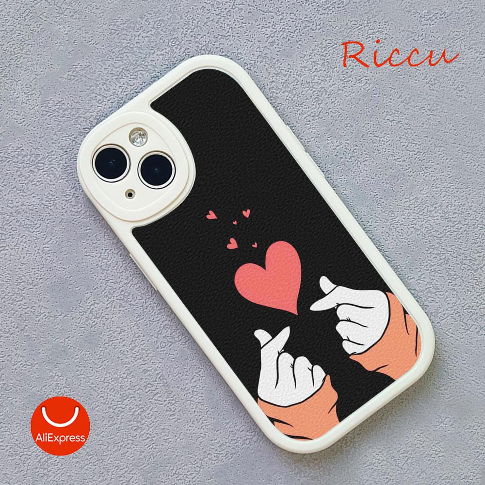 For Iphone 14 Fingertip Love Phone Case for Iphone 14 13 11 12 Pro MAX 13 12 MiNi 7 8 14 Plus X XS XR Lambskin Protective Covers