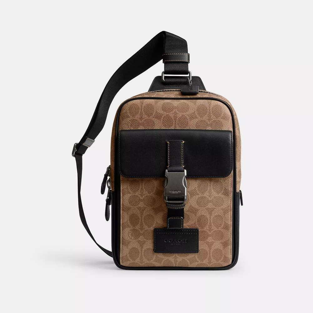 

Coach Сумка Track Pack In Canvas Tan Black One Size