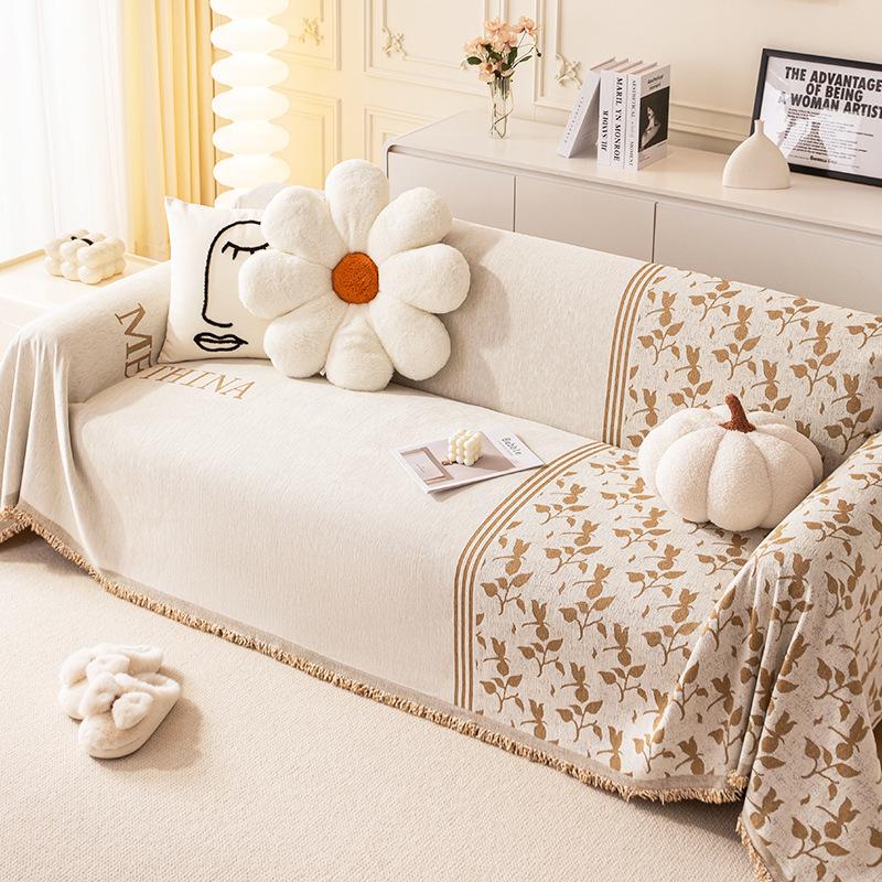 Chenille Kratzschutz Sofa Handtuch Nordisch Minimalistischer Stil Sofaüberwurf Stoff Staubdicht All-Inclusive Universeller Sofaüberwurf Kissen