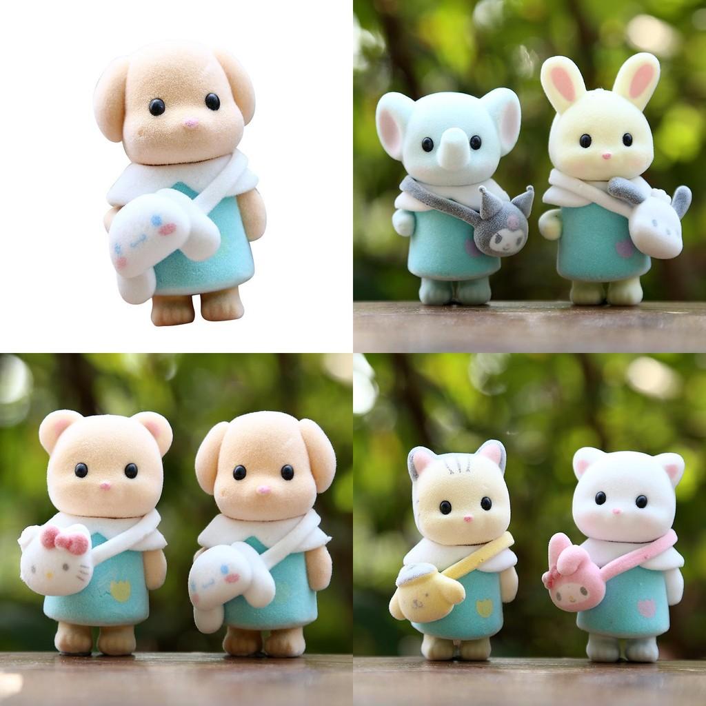 Action Families Sylvanian Figure Model Flocked Animal Toy For Home Gift Decor