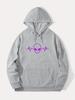 Alien Heartbeat Line Graphic Men Hip Hop Sports Hoodie Sci-Fi Extraterrestrial Pulse Print Loose Oversized Street Sweatshirt