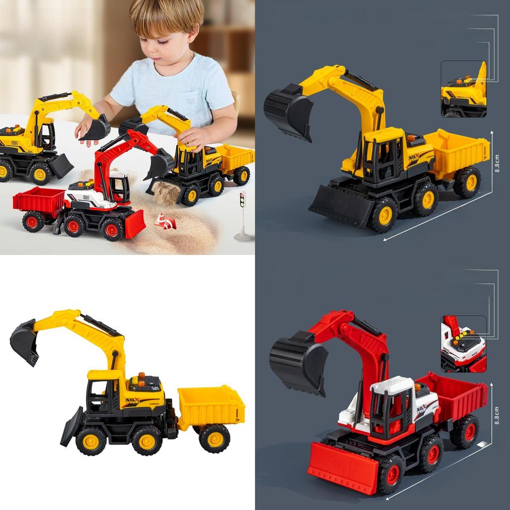 Excavator Toy Model With Flashing Lights And Sound For Childrens Play And Learning