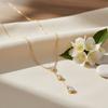 Viral Lariat 3-stone Bezel Moissanite Necklace White Gold Plated S925 Silver Luxury GAR Certified Heart-Round-Pear Drop Women