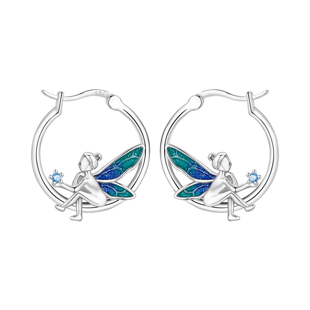 Orstarry Orijinal 925 Ayar Mavi At Nalı Lotus Küpeler Kadın Küpe Uçları Halka Küpe Yıldönümü Takıları Trend Hediye