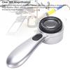 30X Handheld Magnifier LED Lighted Rechargeable Magnifying Glass for Jewelry Calligraphy Inspection 4 Lighting Modes