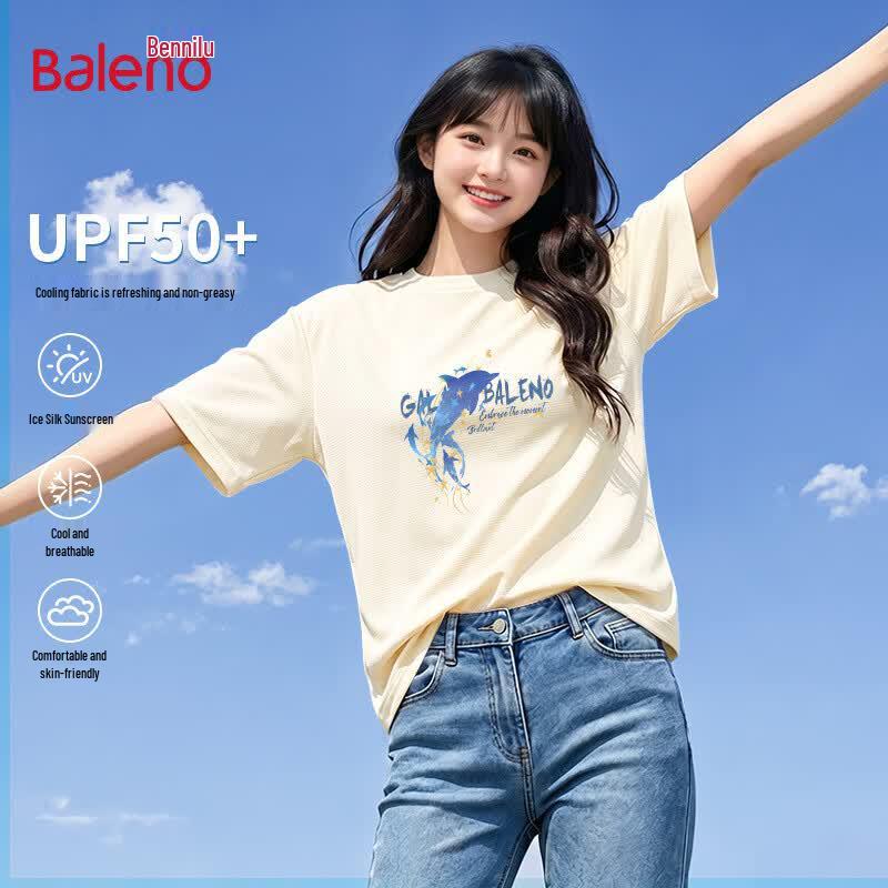Baleno Women's Ice Silk Cooling Sun Protection Short Sleeve T-Shirt