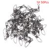 American 50-Piece Swivel Pin Connector Hooks, Size 1#-14#, Rolling Bearing, Carp Type A Fishing Tackle