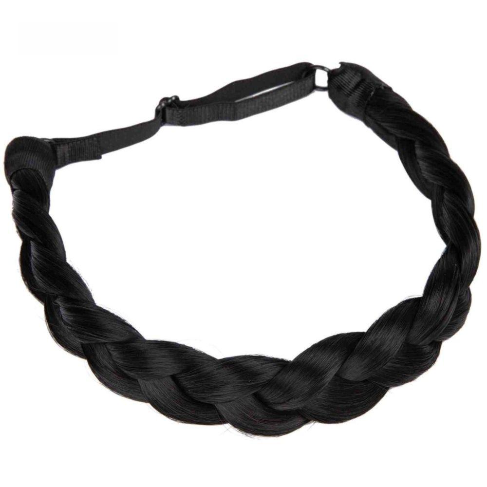 Premium Braided Elastic Band Hair Synthetic Retro Head Hoop Braiding Hair Headband Daily Wear