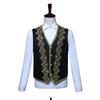 European Gold-encrusted Vintage Court Tuxedo Men's Stand-up Collar Embroidered Suit Three-piece Set Opera House Stage Costumes