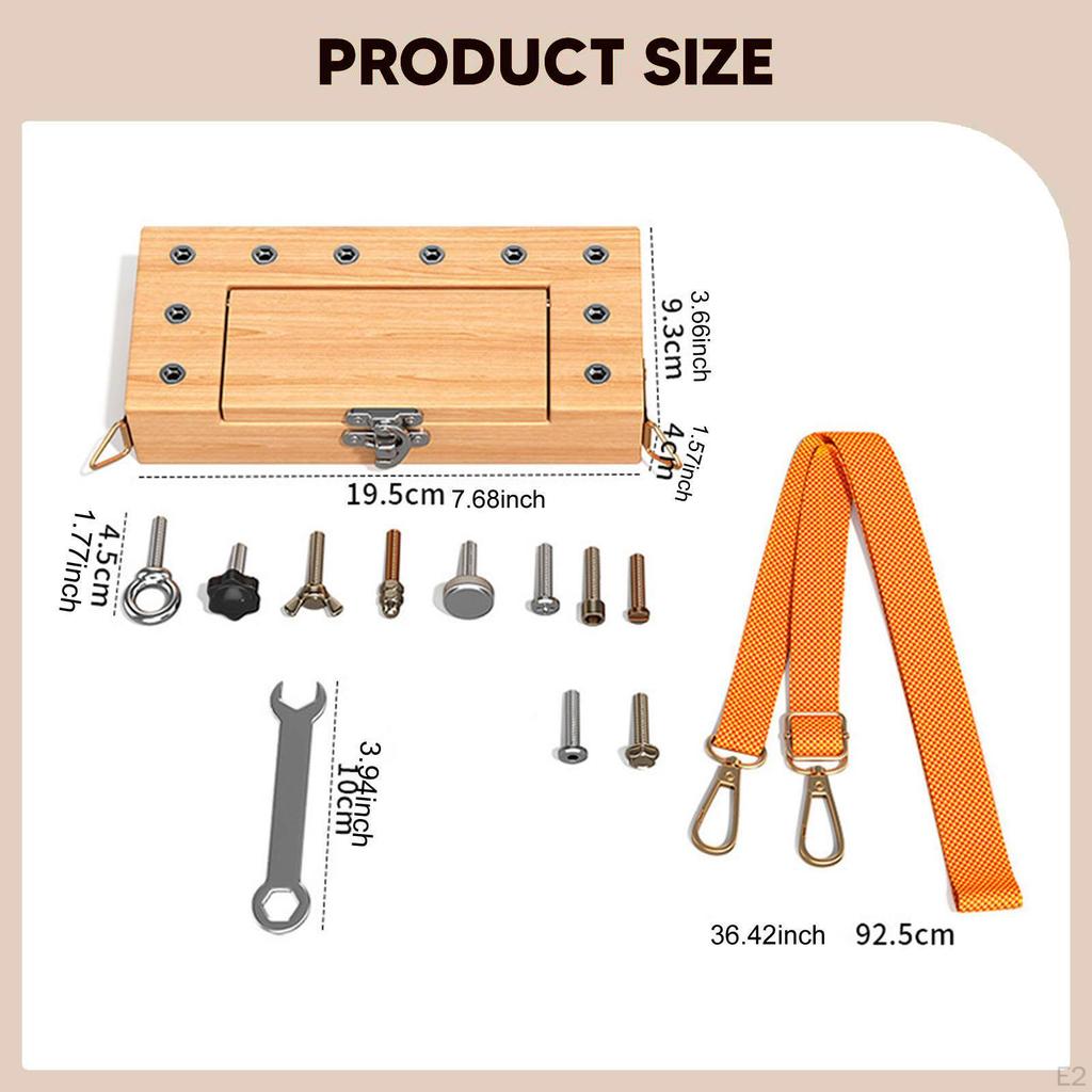 Children Nut Tool Box Toy Set with Adjustable Shoulder Strap Early Educational Sturdy Fine Motor