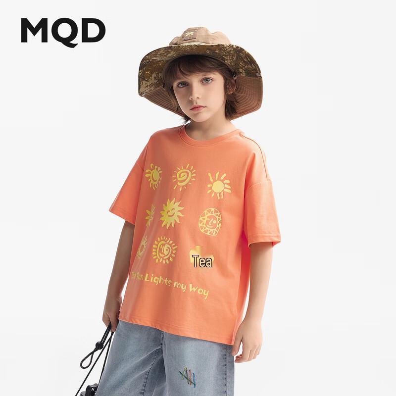 MQD Boys  Cartoon Letter Short Sleeve T-Shirt 140cm
