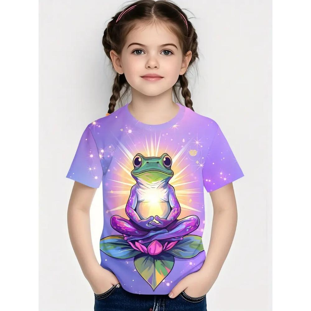 Children's Clothing Girls T-Shirt Short Sleeve Cute Cartoon Fish Crab Print Kids Clothes Casual O-Neck Boy T-Shirt Children Tops