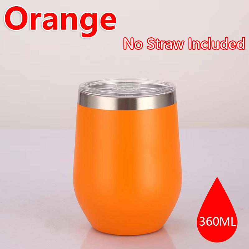 360ml Stainless Steel Eggshell Wine Tumbler Double Wall Vacuum Insulated Cup for Coffee Tea Office Home Travel