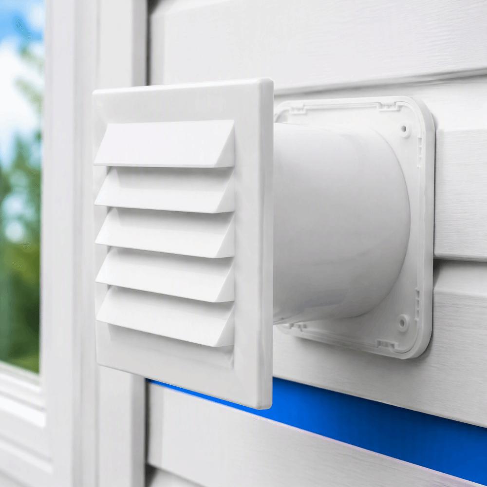 Telescopic Duct Through Wall Ventilation Kit Adjustable Airflow Passive Air Vent Portable AC Vent Kit Louvered Cover