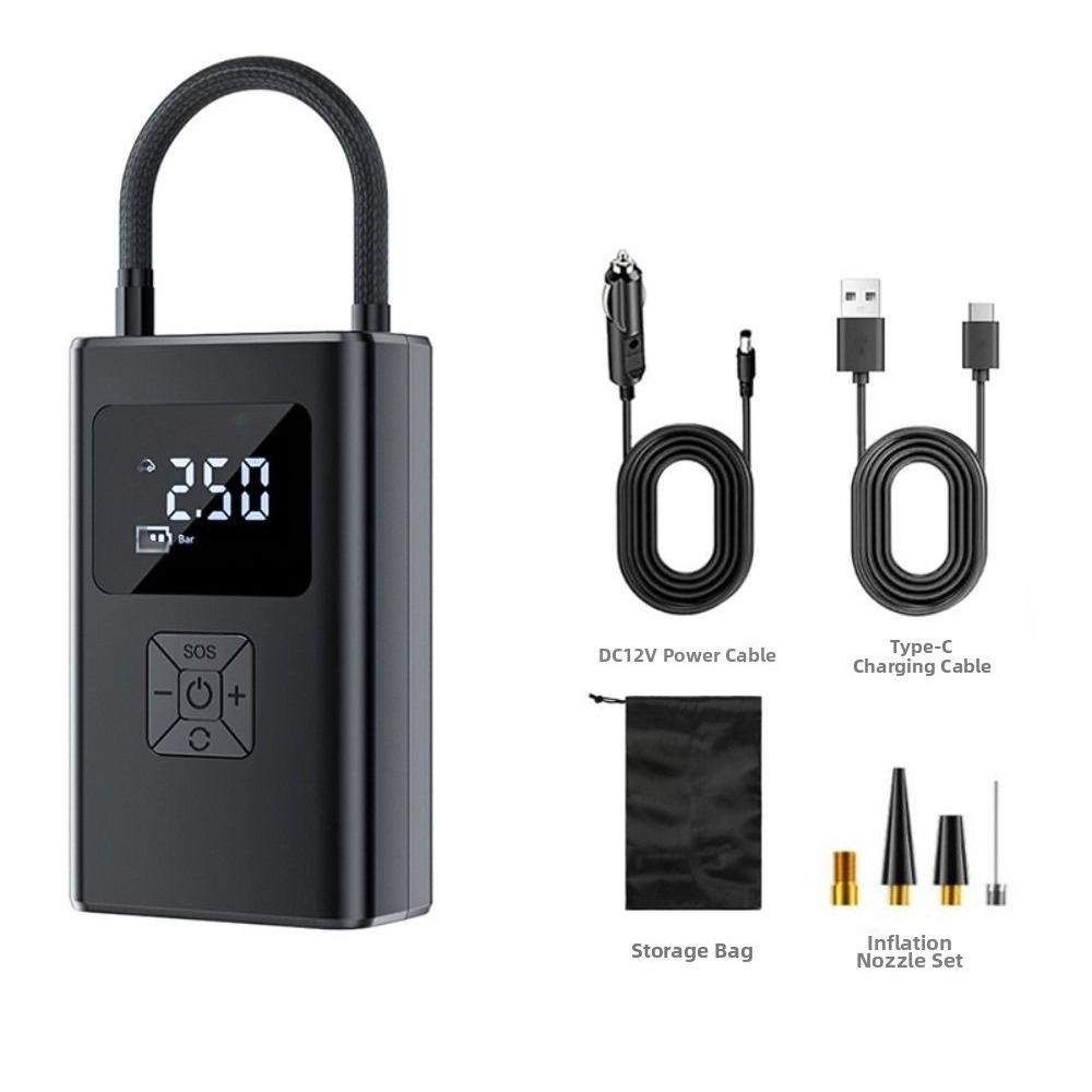 

Светодиодная лампа Автомобильный надувной компрессорный насос 9-в-1 Беспроводной автомобильный насос Автоаксессуары Предметы первой необходимости Wireless three-in-1