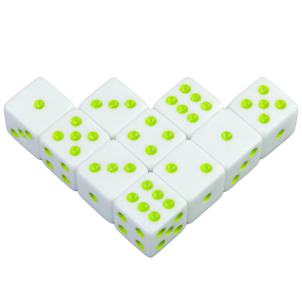 Six Sided Game Dice Set- Square Corner 16mm D6 with Standard Dots Dice for Board Games and Teaching Math