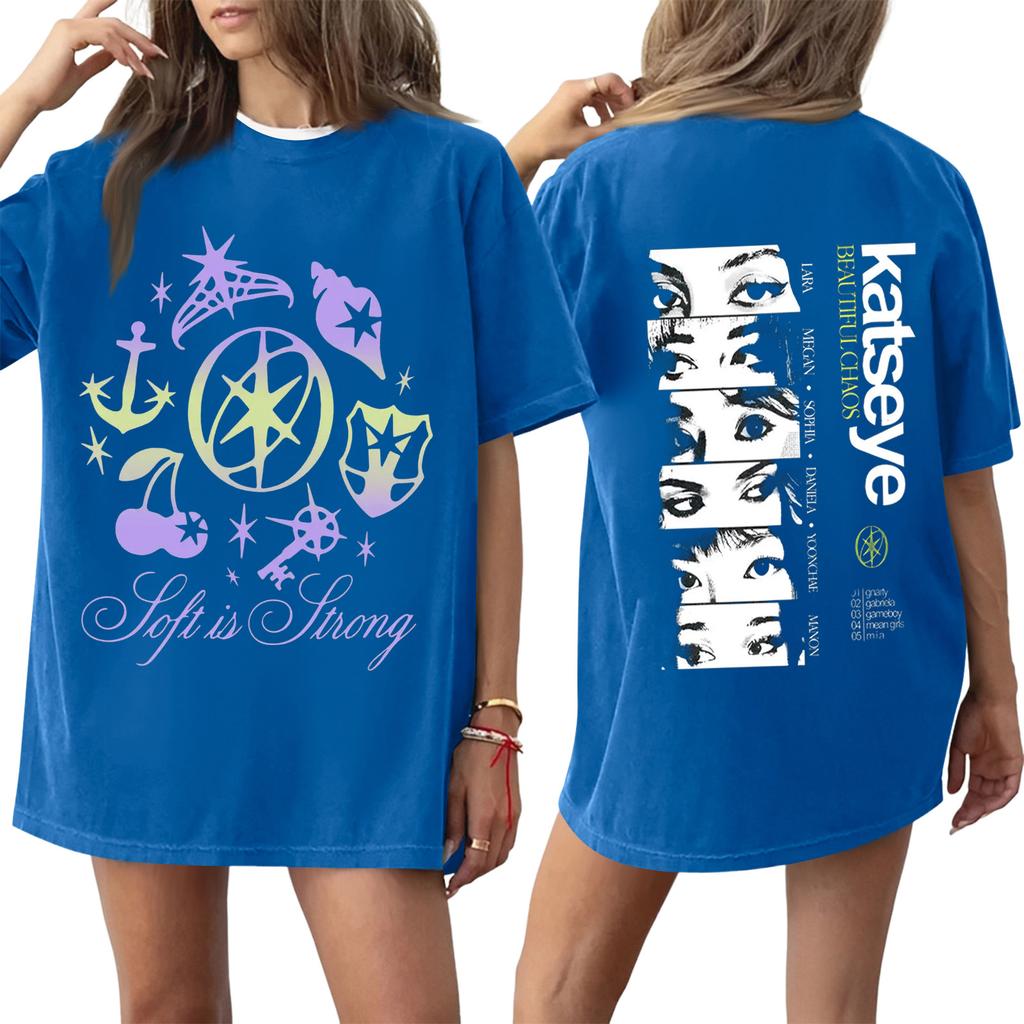 Dam T-shirt med tryck och rund hals och korta ärmar