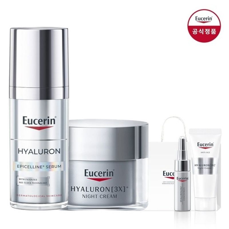 Eucerin Hyaluronic Epiceline Serum 30ml + Hyaluronic 3X Night Cream 50ml + 3X Concentrate Mini 5ml + 3X Night Cream Mini 7ml