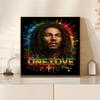 Bob Marley One Love Reggae Music 5D Diy Diamond Painting Round Diamond Diy Frameless Holiday Artwork Suitable For Home Office Wall Decoration