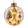 Lightweight Xmas Tree Pendants Clear Christmas Ball Ornaments, Acrylic Hanging Decoration with Gingerbread House Small Gifts Reindeer Santa Inside for