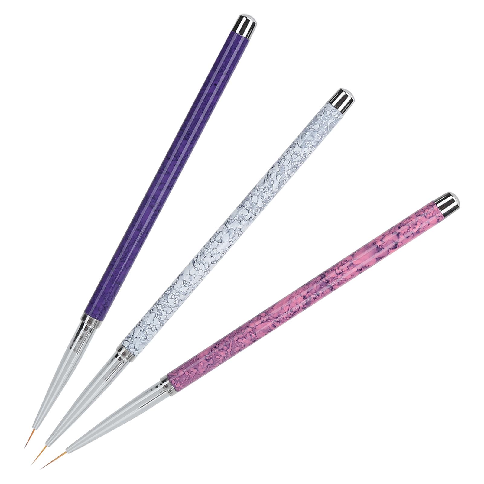 

Набор из 3 кистей для дизайна ногтей, кистей для рисования и дизайна ногтей (Ручка под мрамор)