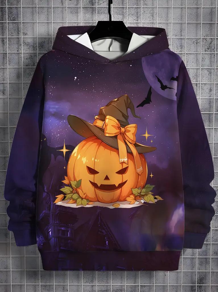 Halloween Men's Pattern Hoodie Pumpkin 3d Print Daily Classic Casual Pullover Vacation Outing Hoodie Long Sleeve Y2k Hooded