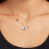 Swarovski Swa Symbol Evil Eye Crystal Rose Gold Necklace Women necklace Blue 5172560