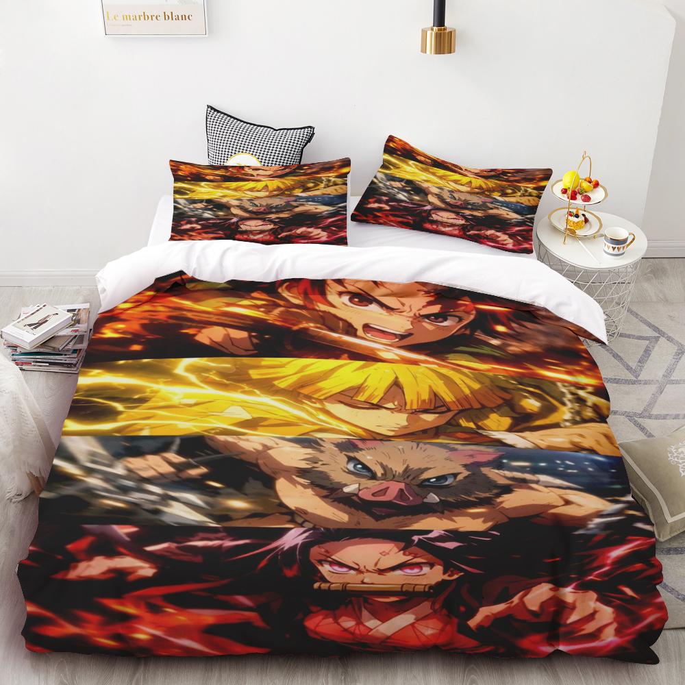 

Duvet Cover Anime Demon Slayer Duvet Cover Comforter Bed Anime Polyester Bedding Set Duvet Cover Set Printed Cartoon Home Decor 135x200cm