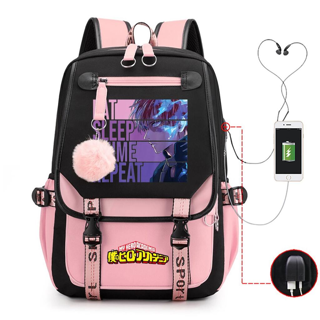 My Hero Academy Has the Same Peripheral Backpack, Animation Two-dimensional Printing, Primary and Secondary School Schoolbag.
