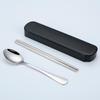 Portable Stainless Steel Cutlery Set: Spoons, Chopsticks, Knife, Fork - Three-Piece Set