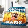Customizable Taz2 Throw Blanket – Personalized Name, All-Season Cozy Snug Blanket, Machine Washable, Personalized Blanket
