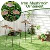 Retro Metal Rusty Mushroom Garden Decoration Set Outdoor Rusty Mushroom Plaque Garden Statues Sculptures Bonsai Accessories