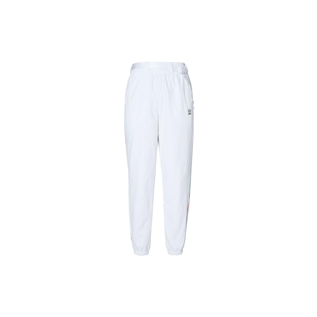 Adidas Neo Solid Color Logo Stripe Casual Woven Track Pants Women Bottoms White HF7275