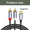 Type C to 2RCA Sound Converters Cable with Gold plateds Connectors for Home Entertainment Systems